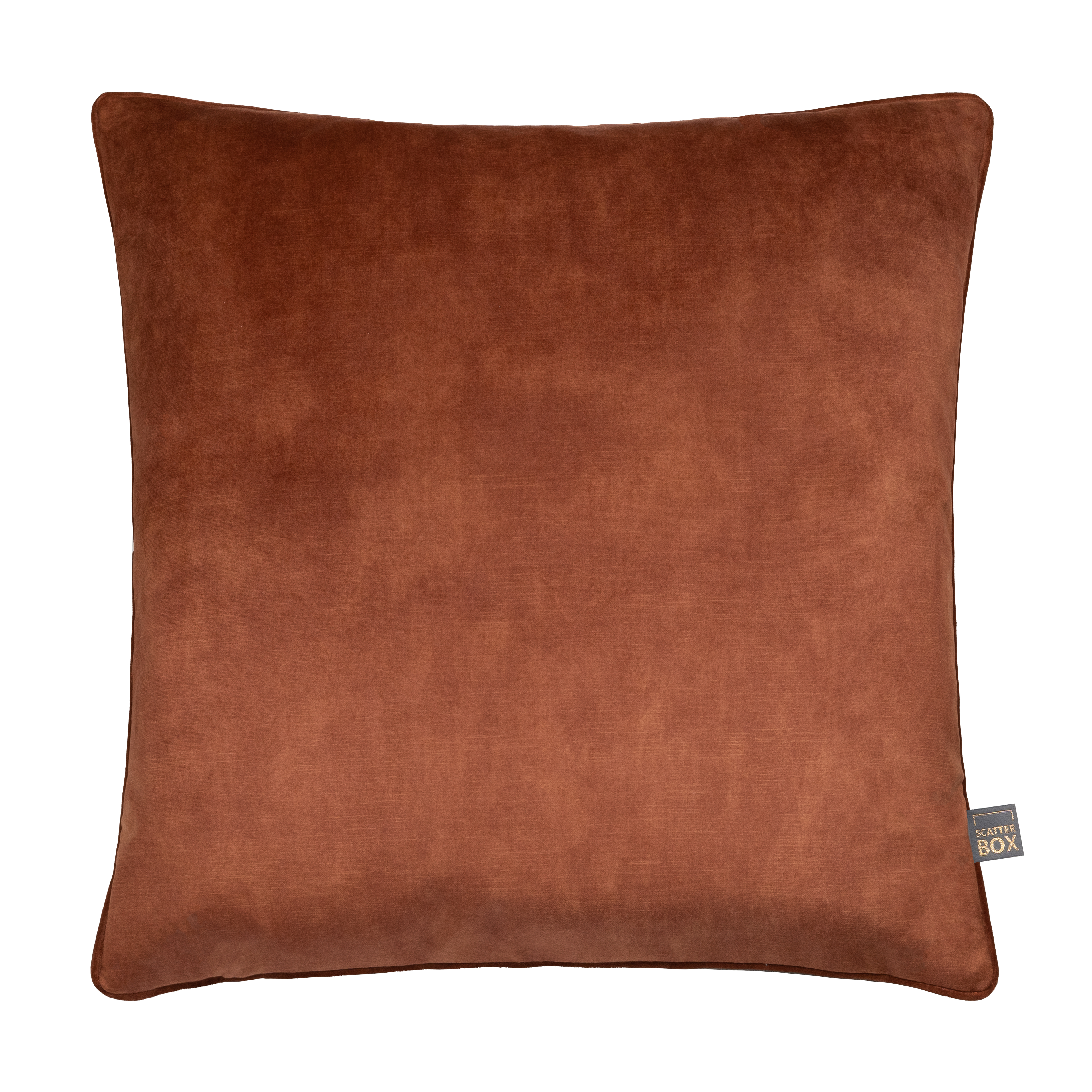 Etta Textured Velvet Cushion In Copper Camel Brown